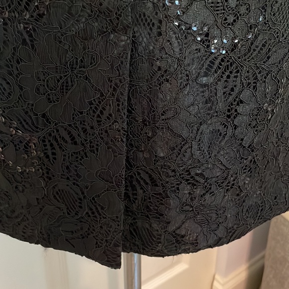 White House Black Market - Black Strapless Dress with Lace & Sequins - Size 4 - Picture 6 of 9